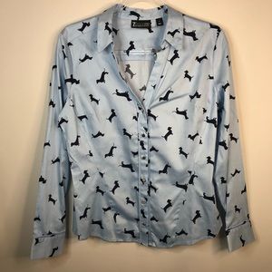 7th Avenue Dachshund Blue Button Down Shirt